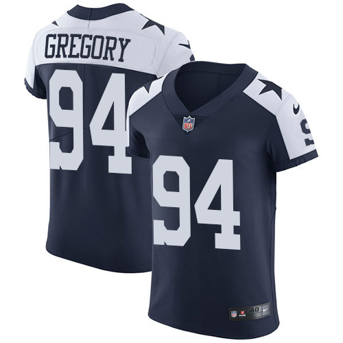 Nike Cowboys #94 Randy Gregory Navy Blue Thanksgiving Men's Stitched NFL Vapor Untouchable Throwback Elite Jersey - Click Image to Close